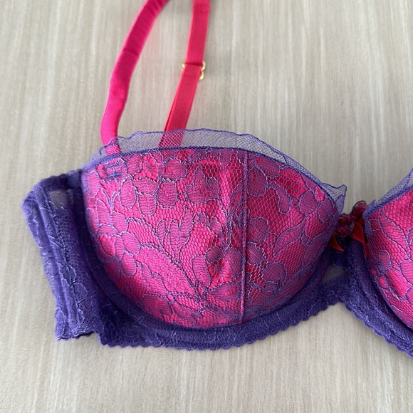 Agent Provocateur Hyacinth Pink and Purple Lace Bra 34C - Picture 6 of 8